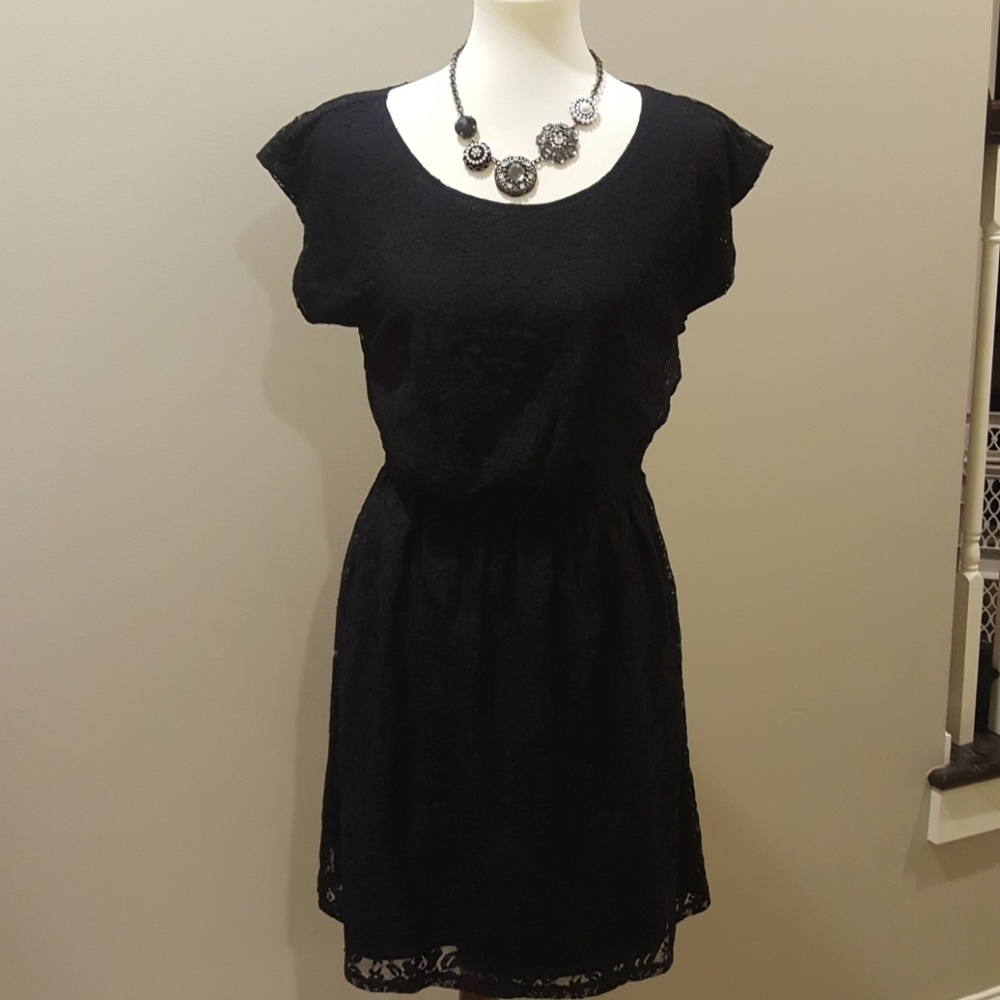 Black lace dress.